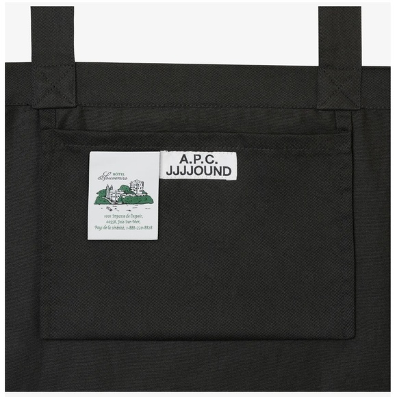 A.P.C. Black JJJJound Edition 'Hôtel Souvenirs' Tote Bag - Picture 7 of 7